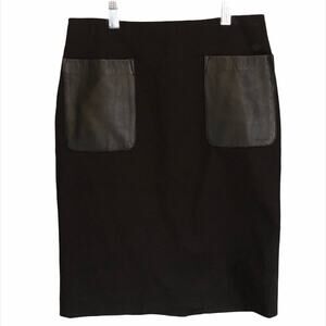 Club Monaco Black Leather Pocket Skirt Size 0